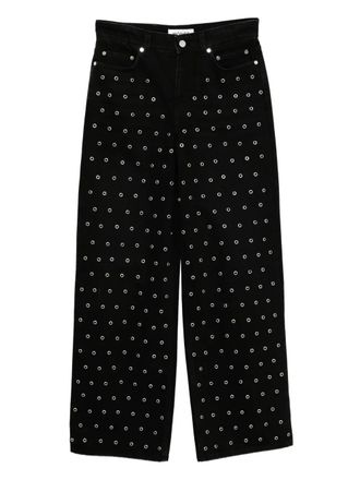 Monse eyelet-embellished Jeans - women - Cotton - 10 - Black