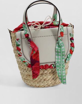 Cuba Lab leather bucket bag scarf detail