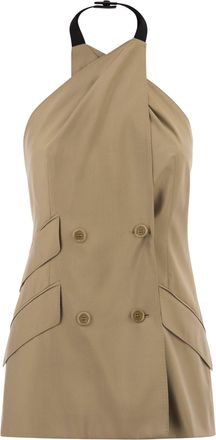 Max Mara Mxsnuraghe mouwloos jack van wol en zijden popeline