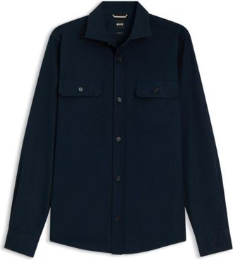 BOSS Heritage casual-fit shirt in compact cotton poplin