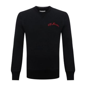 Alexander McQueen Sweatshirts, male, Black, M, Black Cotton Sweatshirt Aw22