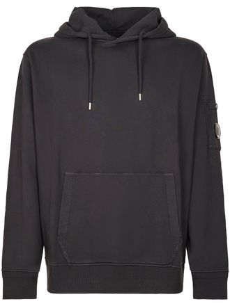 C.P. Company Hooded Black Sweatshirt with Distinctive Lens Detail
