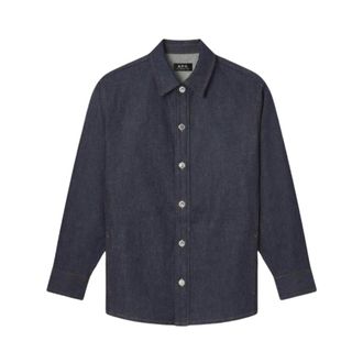 A.P.C. Surchemise - Heren - Spijkeroverhemden - Blauw - XL - Denim - Overhemden