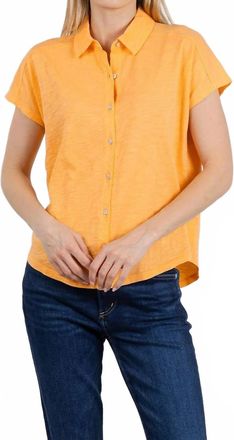 Elliott Lauren Bella Button Front Tee In Creamsicle