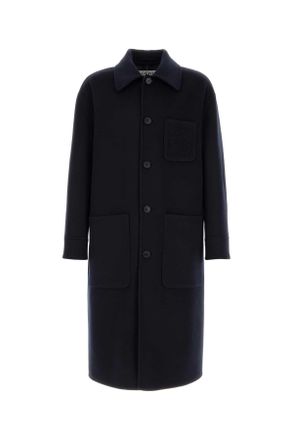 Loewe Navy Blue Wool Blend Coat
