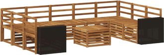 vidaXL Set Di Divani Da Esterno 10 Pz Naturale Vidaxl