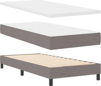 vidaXL Box Spring Bed with Mattress with Mattress Taupe 90 x 190 cm vidaXL