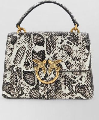 Pinko love bag one mini leather python print shoulder bag