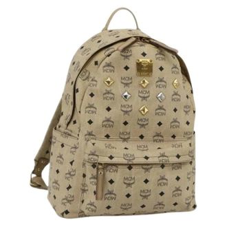 MCM Pre-owned Backpacks, female, Beige, Size: ONE SIZE Pre-owned PVC Leather Backpack