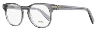 Ermenegildo Zegna Mens Keyhole Oval Eyeglasses EZ5268 020 Transaparent Gray 51mm