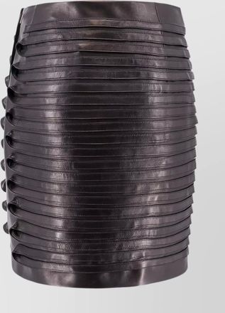 Versace leather fitted skirt
