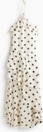 H&M Neckholder-Kleid mit Volants - White