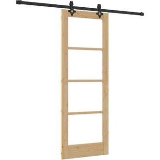 vidaXL Puerta Corrediza Orkdal Marr&oacute;n 73.5 X 198.5 Cm Madera Y Metal Vidaxl