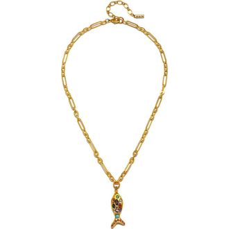 Sequin Scout Fish Pendant Necklace in Gold Multi at Nordstrom