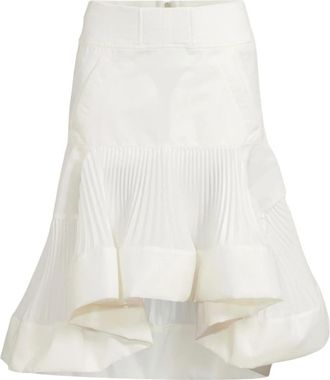 sacai Skirts White - Dames - Midirokken - Wit - XS - Nylon - Rokken