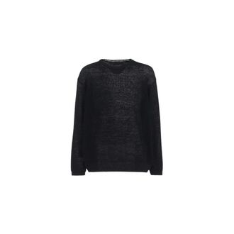 Yohji Yamamoto Truien & Vesten, Heren, Zwart, L, Ronde hals gebreid
