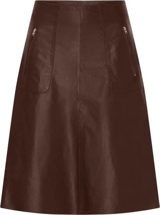 BTF-CPH Btfcph - A-lijn Midi Rok - Dames - Rokken - Bruin - Maat: XS Leer