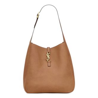 Saint Laurent Large LE 5 &Agrave; 7 Logo-Plaque Shoulder BAG - Bags - Mujer - Marr&oacute;n - ONE SIZE