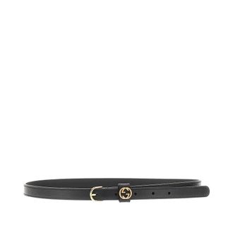 Gucci Leather belt with GG Interlock Woman 65