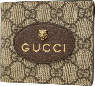 Gucci Beige Brown Pvc Bill Wallet (Bi-Fold) (Pre-Owned)