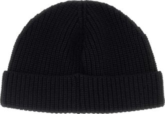 Valentino Garavani Mens Black Cashmere Beanie Hat Nero Exterior: Cuffie