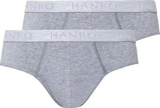 Hanro Cotton Essentials 2-Pack Cotton Briefs in Light Melange at Nordstrom, Size X-Large