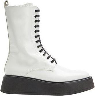8 by YOOX POLISHED LEATHER PLATFORM COMBAT BOOT