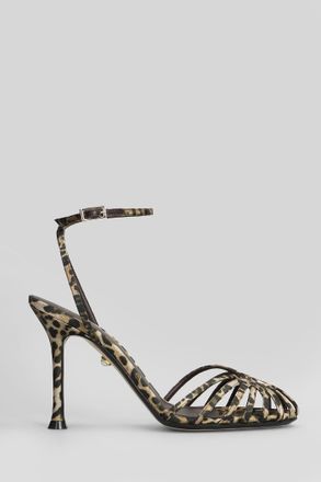 Alevì Ally 95 Sandals In Animalier Satin