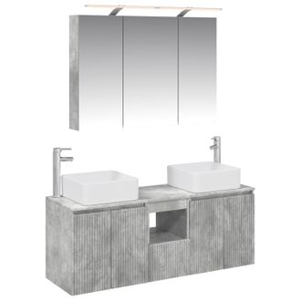 vidaXL Juego De Muebles De Ba&ntilde;o 4 Pcs Gris Hormig&oacute;n 100 X 14,5 X 70 Cm Vidaxl