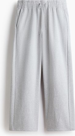 H&M Baumwolljoggpants mit weitem Bein - Grau