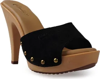 Candie's Viviana Platform Sandal in Black Suede at Nordstrom, Size 11