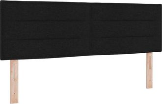 vidaXL Cabecero Led Con Luces De Tiras Led Manual Negro 144 Cm Tela Vidaxl