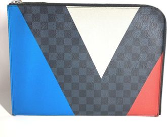 Louis Vuitton Black Damier Graphite Canvas Clutch Bag (Pre-Owned)
