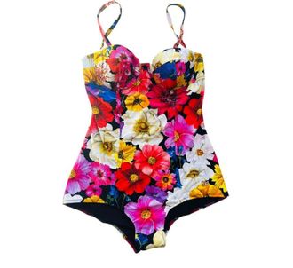 Dolce & Gabbana Multicoloured Floral Print Swimsuit Size M