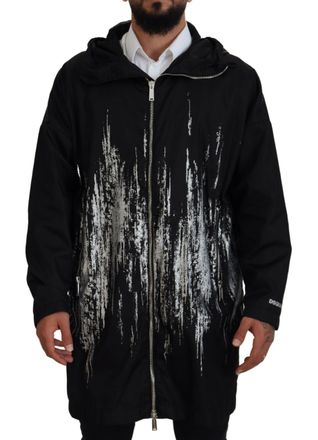 Dsquared2 Dsquared&sup2; Print Long Hooded Coat Nylon Mens Jacket (Pre-Owned)