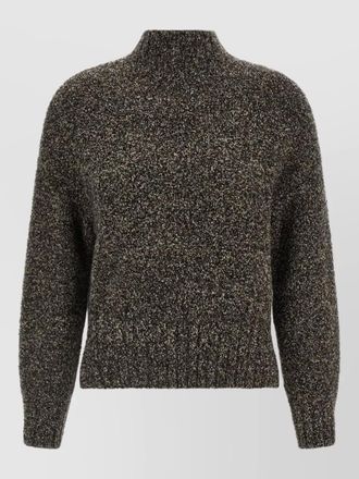 Agnona cashmere silk wool boucl&eacute; high neck jumper