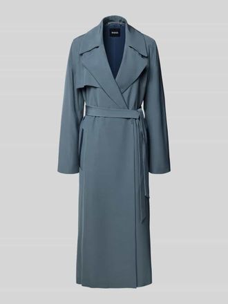 HUGO BOSS Regular Fit Trenchcoat mit Bindeg&uuml;rtel in Rauchblau, Gr&ouml;&szlig;e 34