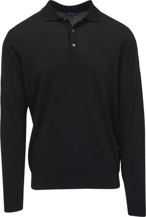 Peter Millar Maglione in lana con colletto polo - Nero