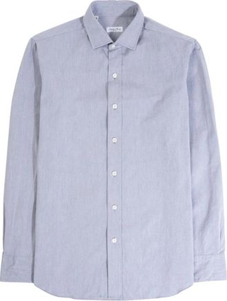 Salvatore Piccolo Handgemaakt Katoenen Overhemd- Napolitaans Maatwerk - Heren - Casual Overhemden - Grijs - 2XL - Katoen - Overhemden