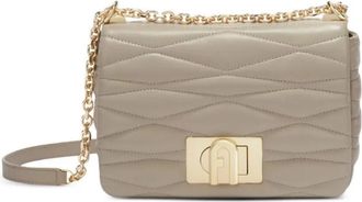 Furla Kleine Schoudertas met Draaislot - Dames - Schoudertassen - Geel - ONE Size - Leer - Tassen