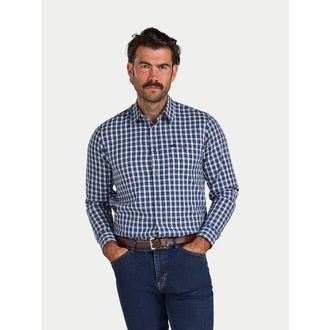 Raging Bull Mod Check Brushed Cotton Twill Shirt in Navy at Nordstrom, Size Xxx-Large
