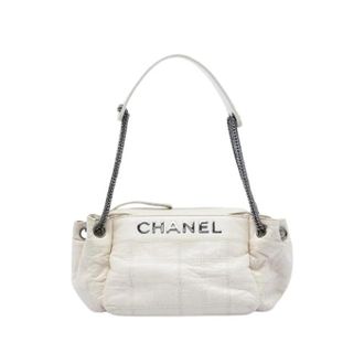 Chanel Pre-owned Lax Accordion Shoulder Bag - Dames - Pre-owned - Wit - Maat: ONE Size Leer