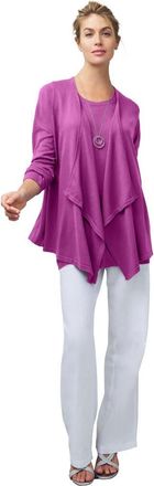 Jessica London Flyaway Cardigan in Deep Orchid at Nordstrom, Size Medium