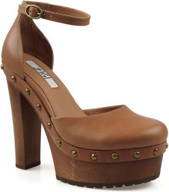 Zigi Soho Divaa Ankle Strap Platform Pump in Tan at Nordstrom, Size 10