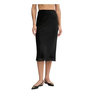 Victoria Beckham Rokken, Dames, Zwart, S, Lace Trim Slip Skirt