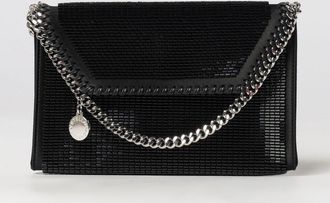 Stella McCartney Mini borsa Falabella in raso con ricamo di perline e tracolla a catena