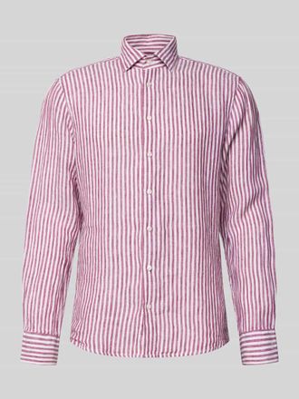 Seidensticker Regular Fit Business-Hemd aus Leinen mit Kentkragen in Fuchsia, Gr&ouml;&szlig;e 39