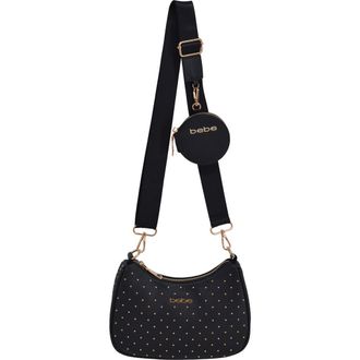 Bebe Sagan Stud Crossbody Bag with Zip Pouch in Black at Nordstrom Rack