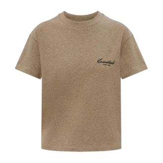 Fear of God T-Shirt met Geborduurd Logo - Dames - T-shirts - Bruin - XS - Katoen - Tops
