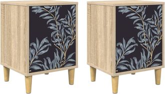 vidaXL Mesa De Noche Dokkum 2 Uds. Roble Sonoma 36 X 33 X 50 Cm Vidaxl